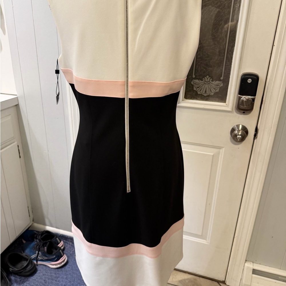 Tommy Hilfiger Black and White Mini Dress with Pink Accents - Picture 3 of 6